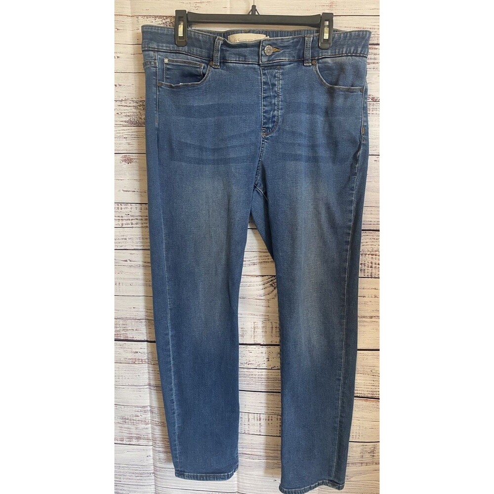 Soft Surroundings The Ultimate Denim Relaxed Straight Jeans Women's Size PL Blue